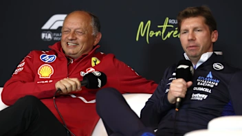 MONTREAL, QUEBEC - JUNE 13: Frederic Vasseur, Team Principal of Scuderia Ferrari and James Vowles,
