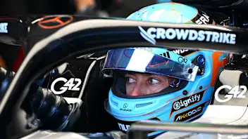 NORTHAMPTON, ENGLAND - JULY 04: George Russell of Great Britain and Mercedes AMG Petronas F1 Team