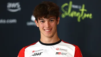 NORTHAMPTON, ENGLAND - JULY 03: Oliver Bearman of Great Britain and Haas F1 looks on during