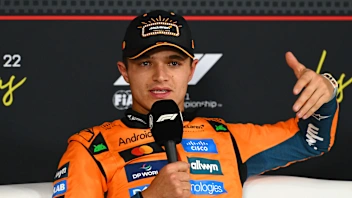 LAS VEGAS, NEVADA - NOVEMBER 21: Pole position qualifier Lando Norris of Great Britain and McLaren