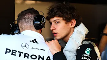 MONTE-CARLO, MONACO - MAY 25: Andrea Kimi Antonelli of Italy and Mercedes AMG Petronas F1 Team with