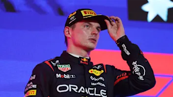 JEDDAH, SAUDI ARABIA - APRIL 20: Second placed Max Verstappen of the Netherlands and Oracle Red