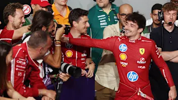 JEDDAH, SAUDI ARABIA - APRIL 20: Third placed Charles Leclerc of Monaco and Scuderia Ferrari