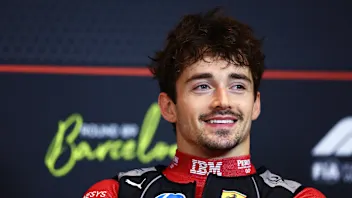 BARCELONA, SPAIN - JUNE 01: Third placed Charles Leclerc of Monaco and Scuderia Ferrari in the