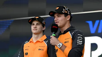 AUSTIN, TEXAS - OCTOBER 17: Oscar Piastri of Australia and McLaren and Lando Norris of Great
