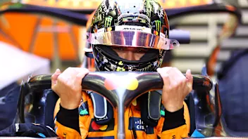 BAHRAIN, BAHRAIN - FEBRUARY 26: Lando Norris of Great Britain and McLaren prepares to drive the car