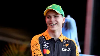 MELBOURNE, AUSTRALIA - MARCH 05: Oscar Piastri of Australia and McLaren looks on on stage during