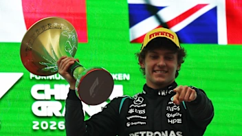 SHANGHAI, CHINA - MARCH 15: Race winner Andrea Kimi Antonelli of Italy and Mercedes AMG Petronas F1