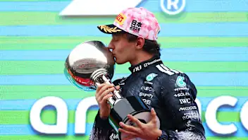 SUZUKA, JAPAN - MARCH 29: Race winner Andrea Kimi Antonelli of Italy and Mercedes AMG Petronas F1