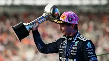 SUZUKA, JAPAN - MARCH 29: Race winner Andrea Kimi Antonelli of Italy and Mercedes AMG Petronas F1