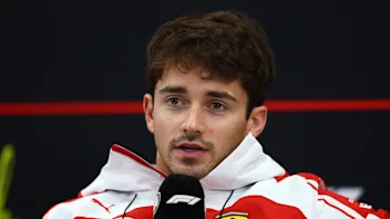SUZUKA, JAPAN - MARCH 26: Charles Leclerc of Monaco and Scuderia Ferrari speaks in the Drivers