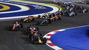 SINGAPORE, SINGAPORE - OCTOBER 11: Max Verstappen of the Netherlands driving the (3) Oracle Red