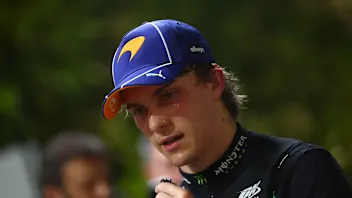 SINGAPORE, SINGAPORE - OCTOBER 09: Fourth placed qualifier Oscar Piastri of Australia and McLaren