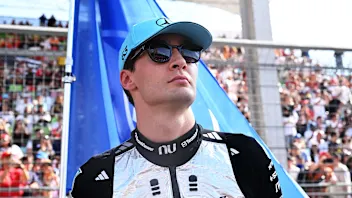 BAKU, AZERBAIJAN - SEPTEMBER 26: George Russell of Great Britain and Mercedes AMG Petronas F1 Team