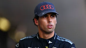 BAKU, AZERBAIJAN - SEPTEMBER 25: Seventeenth placed qualifier Gabriel Bortoleto of Brazil and Audi