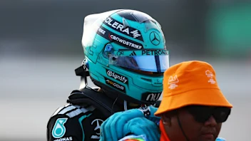 KUALA LUMPUR, MALAYSIA - OCTOBER 04: George Russell of Great Britain and Mercedes AMG Petronas F1