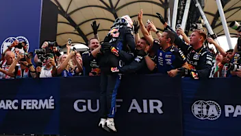 KUALA LUMPUR, MALAYSIA - OCTOBER 04: Race winner Max Verstappen of the Netherlands and Oracle Red