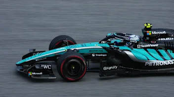KUALA LUMPUR, MALAYSIA - OCTOBER 02: Andrea Kimi Antonelli of Italy driving the (12) Mercedes AMG