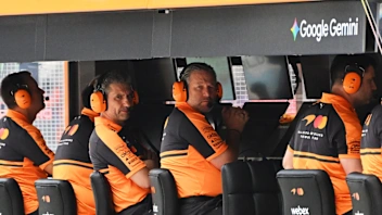 KUALA LUMPUR, MALAYSIA - OCTOBER 03: Andrea Stella, Team Principal of McLaren and Zak Brown, Chief