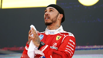 BARCELONA, SPAIN - JUNE 14: Race winner Lewis Hamilton of Great Britain and Scuderia Ferrari on the