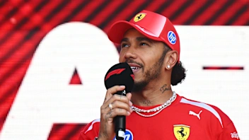 SPA, BELGIUM - JULY 17: Lewis Hamilton of Great Britain and Scuderia Ferrari on stage prior to