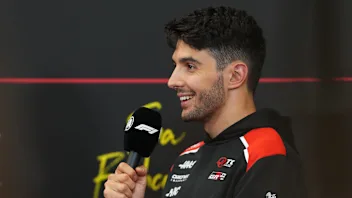 SPA, BELGIUM - JULY 16: Esteban Ocon of France and Haas F1 speaks in the Drivers Press Conference