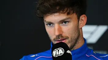 MONTREAL, QUEBEC - MAY 21: Pierre Gasly of France and Alpine F1 speaks in the Drivers Press
