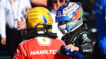 NORTHAMPTON, ENGLAND - JULY 03: Sprint Pole qualifier Lewis Hamilton of Great Britain and Scuderia