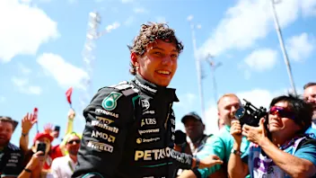 NORTHAMPTON, ENGLAND - JULY 04: Sprint winner Andrea Kimi Antonelli of Italy and Mercedes AMG