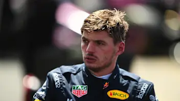 NORTHAMPTON, ENGLAND - JULY 04: Max Verstappen of the Netherlands and Oracle Red Bull Racing looks