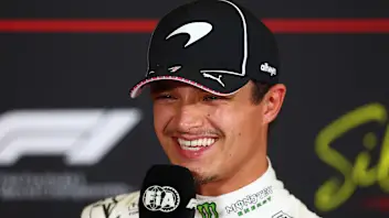 NORTHAMPTON, ENGLAND - JULY 04: Third placed Lando Norris of Great Britain and McLaren in the