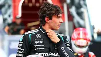NORTHAMPTON, ENGLAND - JULY 04: Pole position qualifier Andrea Kimi Antonelli of Italy and Mercedes