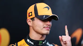 BUDAPEST, HUNGARY - JULY 26: Race winner Lando Norris of Great Britain and McLaren celebrates