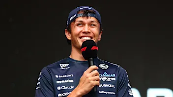 BUDAPEST, HUNGARY - JULY 24: Alexander Albon of Thailand and Williams on stage prior to practice
