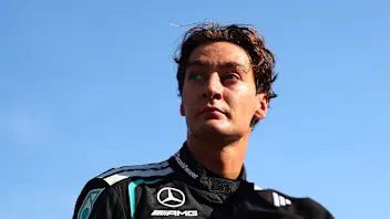 MONZA, ITALY - SEPTEMBER 06: Second placed George Russell of Great Britain and Mercedes AMG