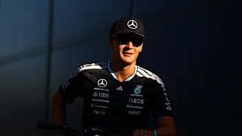 MONZA, ITALY - SEPTEMBER 03: George Russell of Great Britain and Mercedes AMG Petronas F1 Team