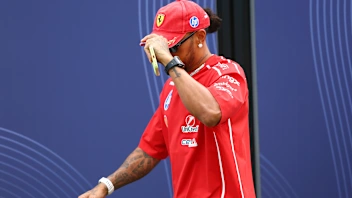 MONZA, ITALY - SEPTEMBER 05: Lewis Hamilton of Great Britain and Scuderia Ferrari arrives in the