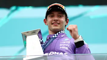 MIAMI, FLORIDA - MAY 03: Race winner Andrea Kimi Antonelli of Italy and Mercedes AMG Petronas F1