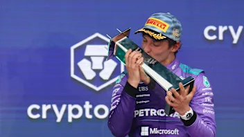 MIAMI, FLORIDA - MAY 03: Race winner Andrea Kimi Antonelli of Italy and Mercedes AMG Petronas F1