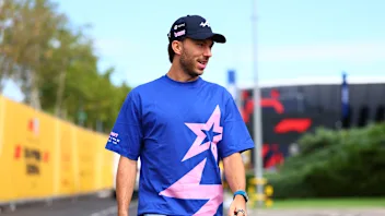 MADRID, SPAIN - SEPTEMBER 10: Pierre Gasly of France and Alpine F1 arrives in the Paddock during