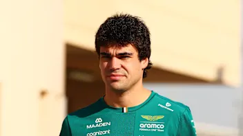 BAHRAIN, BAHRAIN - FEBRUARY 13: Lance Stroll of Canada and Aston Martin F1 Team arrives in the