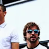 MONTE-CARLO, MONACO - MAY 24:  Real Madrid footballer Cristiano Ronaldo meets Fernando Alonso of