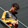 BAKU, AZERBAIJAN - SEPTEMBER 23: Lando Norris of Great Britain and McLaren walks in the Paddock