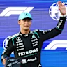 BAKU, AZERBAIJAN - SEPTEMBER 25: Pole position qualifier George Russell of Great Britain and