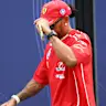 MONZA, ITALY - SEPTEMBER 05: Lewis Hamilton of Great Britain and Scuderia Ferrari arrives in the