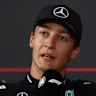 MONZA, ITALY - SEPTEMBER 05: Second placed qualifier George Russell of Great Britain and Mercedes