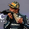 AUSTIN, TEXAS - OCTOBER 25: Race winner Andrea Kimi Antonelli of Italy and Mercedes AMG Petronas F1