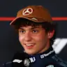 AUSTIN, TEXAS - OCTOBER 24: Pole position qualifier Andrea Kimi Antonelli of Italy and Mercedes AMG