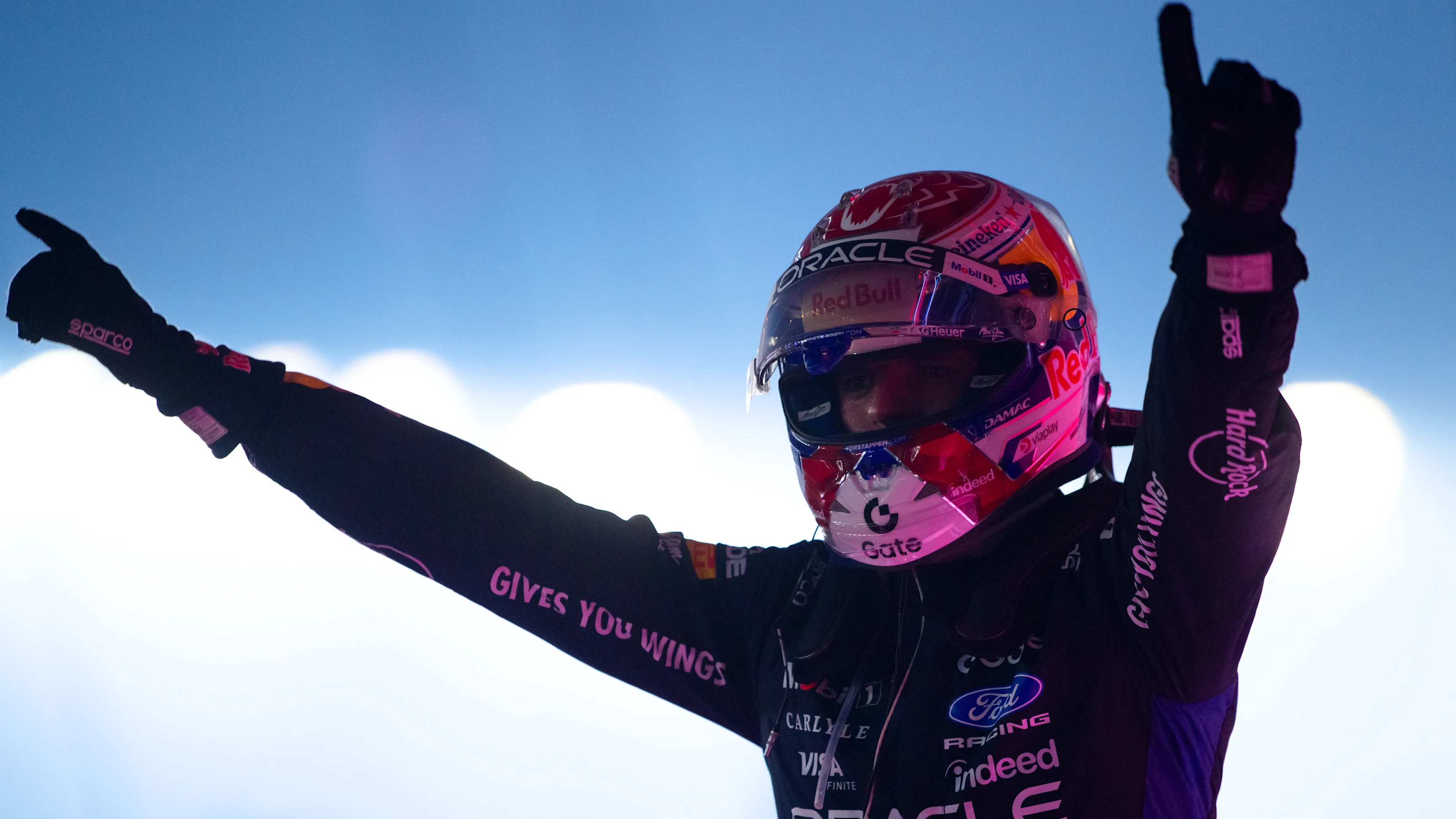 Max Verstappen celebrates Red Bull's 2026 Singapore Grand Prix victory