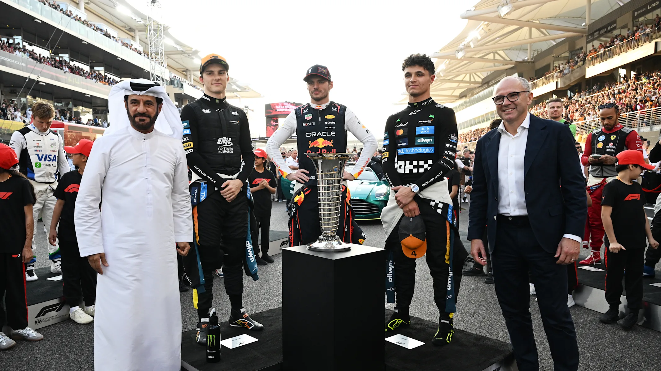 ABU DHABI, UNITED ARAB EMIRATES - DECEMBER 07: 2025 F1 World Drivers Championship contenders ≈Lando